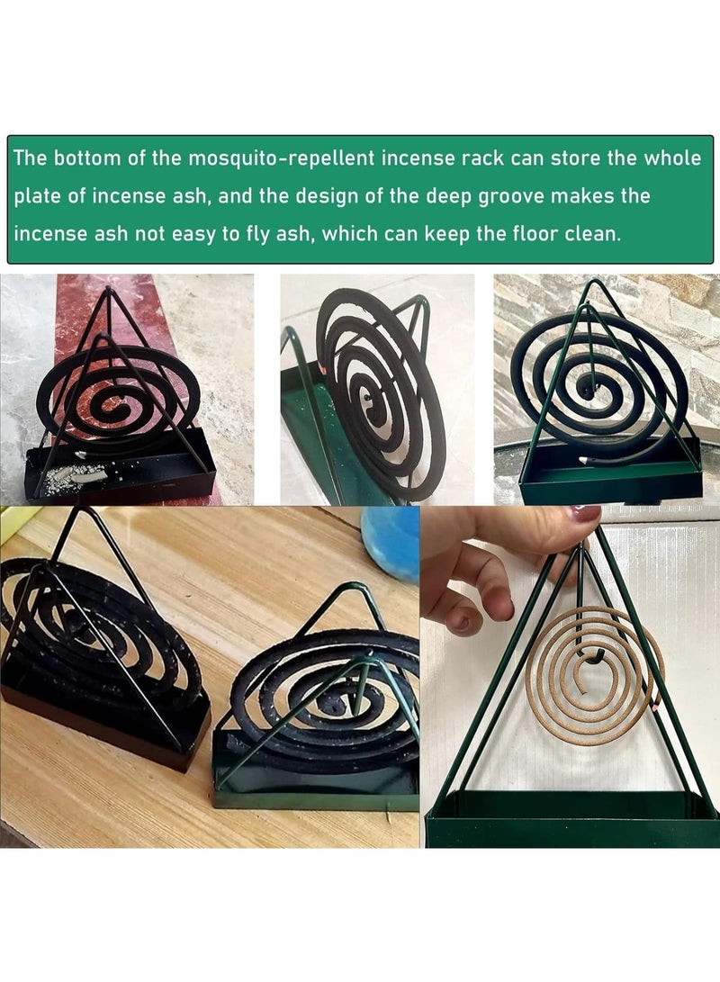 CLENEA 2 Pack Coil Burner Mosquito Coils Holder Full Metal Triangular Hanging Coil Tray Ash Catcher Storage Bracket Coil Vertical Stand Support Base for for Indoor Outdoor Camping - Image 4